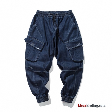 Cargo Broek Blauw Trend Harlan Meer Zakken Spijkerbroek Jeans Cargo Casual Heren