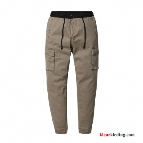 Cargo Broek Heren Casual Broek Slim Fit Strak Herfst Nieuw Khaki Cargo