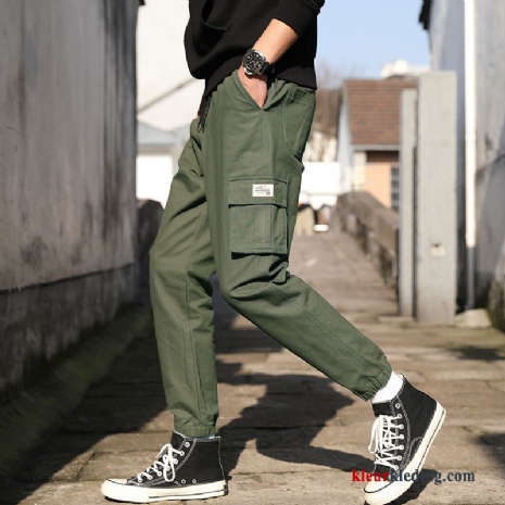 Cargo Broek Heren Groen Mannelijk Winter Herfst Trend Trendy Merk Joggingbroek