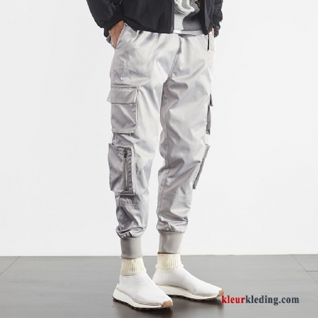 Cargo Broek Heren Herfst Casual Meer Zakken Zomer Losse Mini Grijs