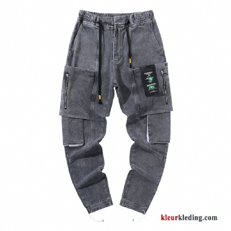 Cargo Broek Heren Mini Broek Grijs Spijkerbroek Jeans Strak Persoonlijk Trendy Merk