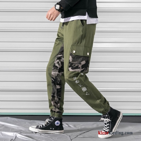 Cargo Broek Joggingbroek Strak Heren Losse Groen Voorjaar Trendy Merk