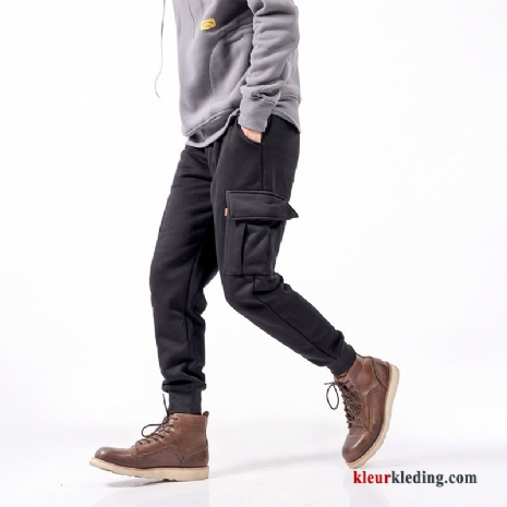 Cargo Broek Joggingbroek Trend Zak Dikke Zwart Losse Groot Heren