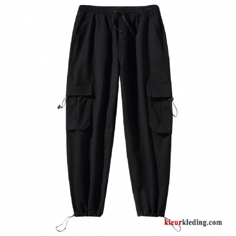 Cargo Broek Losse Trendy Merk Rechtdoor Zwart Heren Mooi