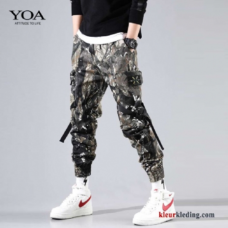 Cargo Broek Mannelijk Heren Trendy Merk Camouflage Harlan Losse Zwart Casual Broek