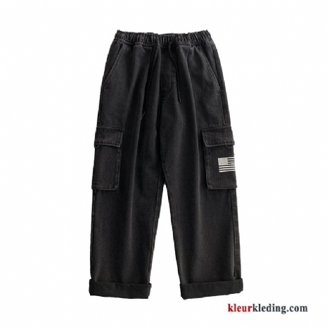 Cargo Broek Spijkerbroek Jeans Trendy Merk Nieuw Heren Zwart Losse Cargo Student