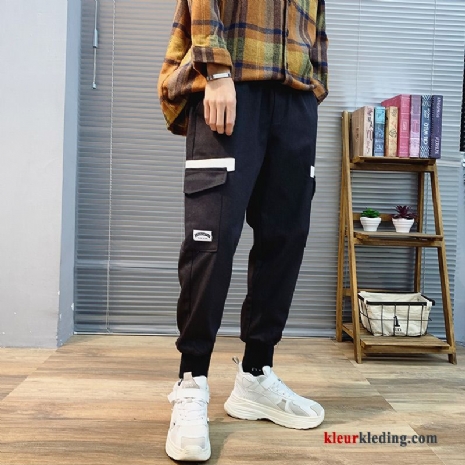 Cargo Broek Zwart Mannelijk Hip-hop Strak Joggingbroek Voorjaar Trend Straat Heren