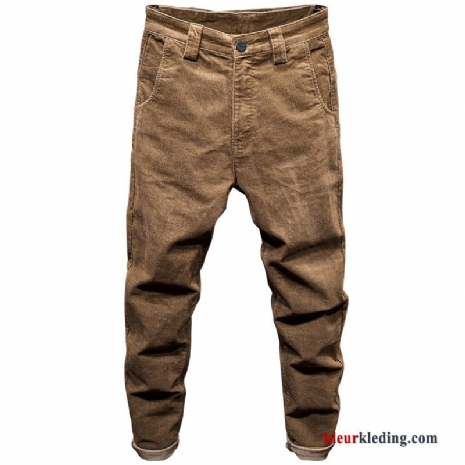 Casual Broek Khaki Heren Losse Corduroy Trend Winter Vet