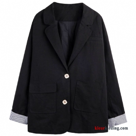 Casual Dames Pak Jasje Blazer Student Mini Zwart Herfst