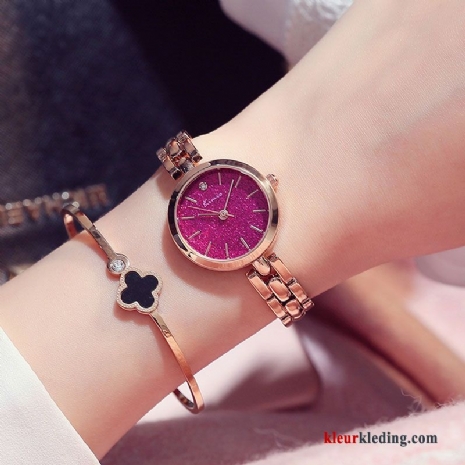 Casual Dames Waterdicht Student Meisje Mode Armbanden Horloge Rood