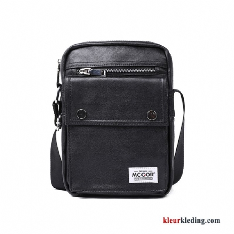 Casual Mini Messenger Tas Heren Rugzak Schoudertas Trend Mode Zwart