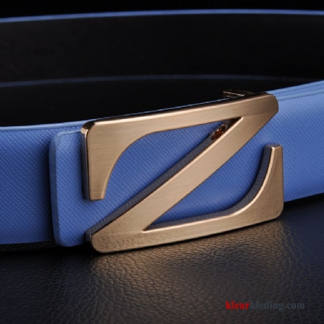 Casual Nieuw Heren Leer Trend Riem Dames Lovers Blauw Wit