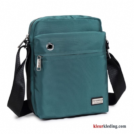 Casual Schoudertas Canvas Messenger Tas Nylon Heren Waterdicht Sporttas Blauw