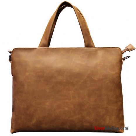 Computer Tas Bruin Messenger Tas Casual Leer Handtas Heren Aktetas