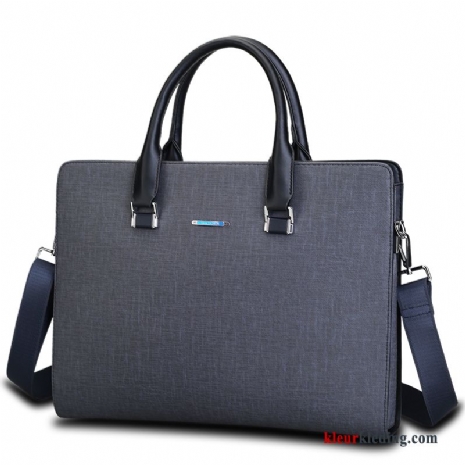 Computer Tas Leer Heren Casual Business Winkel Aktetas Handtas Marineblauw