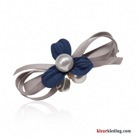 Dames Accessoires Haaraccessoires Bloemen Kleurrijk Zoet Pony Geruit Haarspeld Blauw