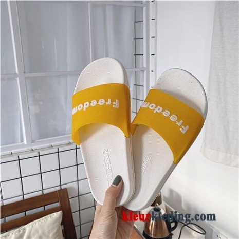 Dames Binnen Pantoffels Vrouwen Badkamer Slippers Student Mode Zomer Geel