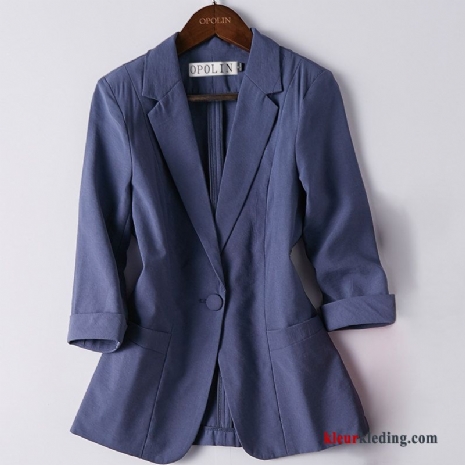 Dames Blazer Purper Nieuw Pak Halve Mouw Zomer Slim Fit Mini Zwart