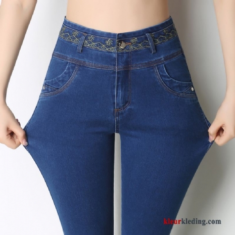 Dames Grote Maten Spijkerbroek Jeans 2018 Hoge Taille Mam Rechtdoor Plus Kasjmier