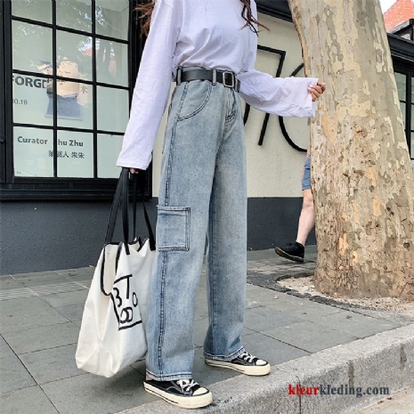 Dames Hoge Taille Broek Voorjaar Losse Spijkerbroek Jeans Vet Zomer Rechtdoor