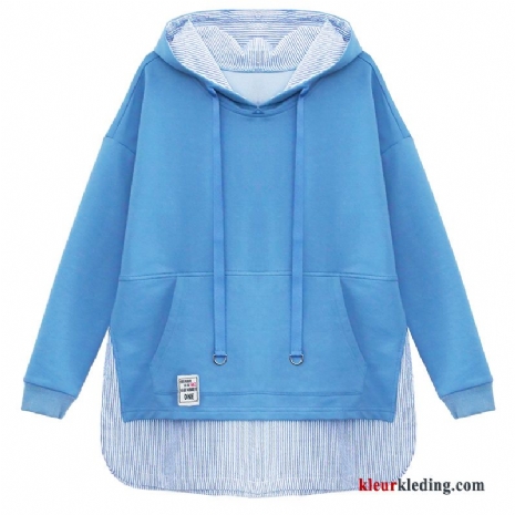 Dames Hoodie Jas Jasje Trend Voorjaar Blauw Herfst Nieuw Lange Mouwen