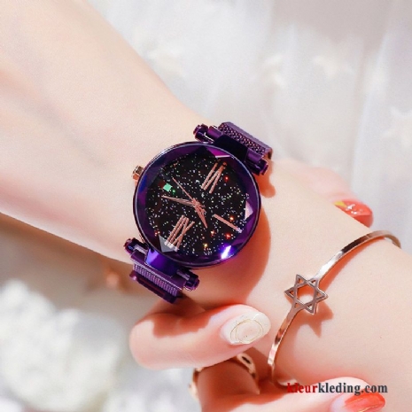 Dames Horloge Mesh Trend Waterdicht Purper Eenvoudig Mode Student 2019 Rood