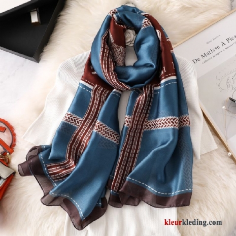 Dames Ketting Sjaal Dual Gebruik Alle Wedstrijden Herfst Lange Nieuw Blauw