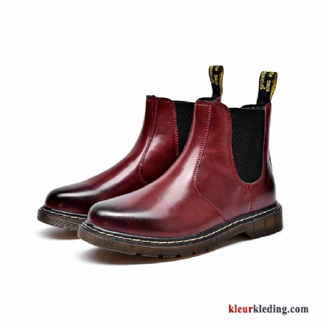 Dames Korte Laarzen Alle Wedstrijden Brits Laars Herfst Martin Laarzen Vintage Plat Rood