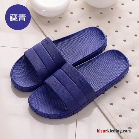 Dames Lovers Vrouwen Zachte Zolen Pantoffels Mannen Slippers Zomer Antislip Marineblauw