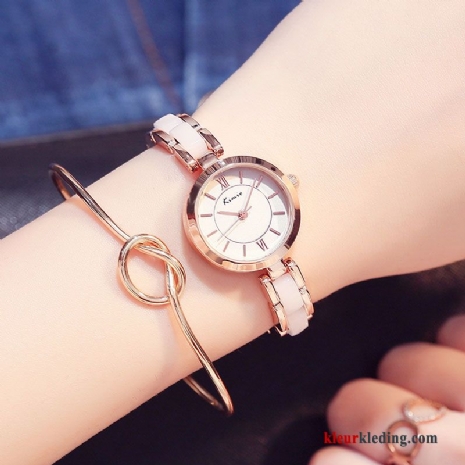 Dames Meisje Trend Student Armbanden Horloge Casual Mode Nieuw Gouden