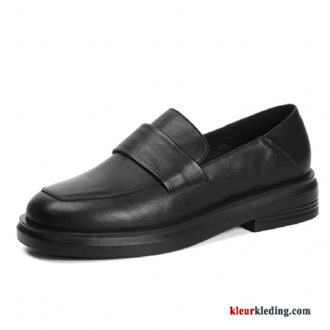 Dames Mocassins Echt Leer Leren Schoenen Loafers Brits Vrouwen Pumps Bootschoenen Plat Wit Zwart