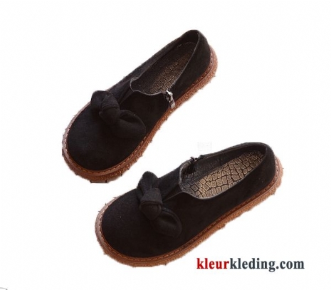 Dames Mocassins Plat Vrouwen Platte Zool Loafers Ronde Kop Bootschoenen Mocassin Plateauzool Zwart