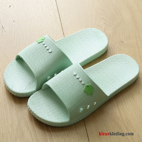 Dames Mooie Zomer Pantoffels Badkamer Plateauzool Mannen Antislip Slippers Groen