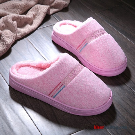 Dames Pantoffels Antislip Binnen Winter Zachte Zolen Vrouwen Plateauzool Slippers Warm Rood