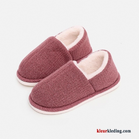 Dames Pantoffels Vrouwen Plateauzool Winter Warm Slippers Antislip Mannen Lovers Rood