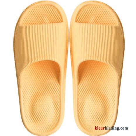 Dames Plateauzool Antislip Zomer Slippers Badkamer Binnen Pantoffels Massage Geel