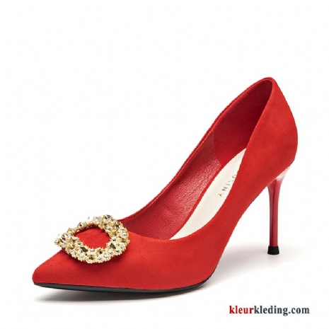 Dames Pumps Dunne Hoge Hakken Trouwschoenen Werk Vrouwen Sexy Rood