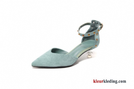 Dames Punt Pumps Dunne Werk Hoge Hakken Schoenen Voorjaar Vrouwen Groen Zwart Beige