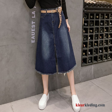 Dames Rok Grote Maten Hoge Taille Kwasten Winter Denim 2018 Herfst Groot