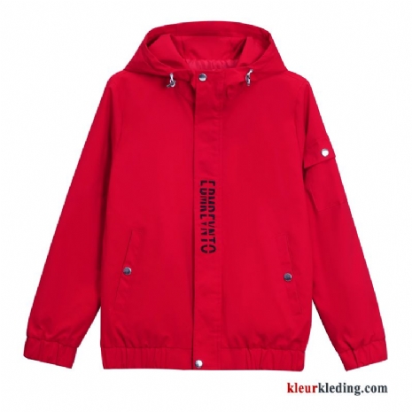 Dames Rood Jas Honkbal Jack Herfst Jasje Hoodie Casual