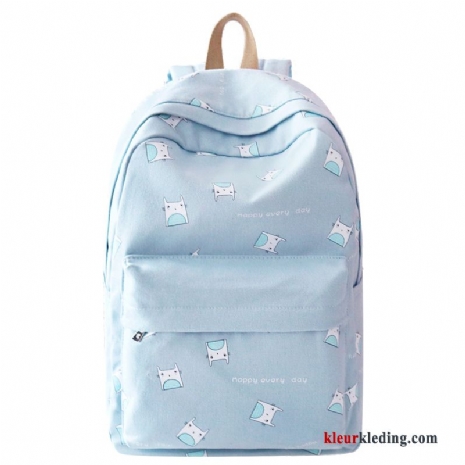 Dames Schooltas Student Rugzak Mini Canvas Campus Casual Gemiddelde