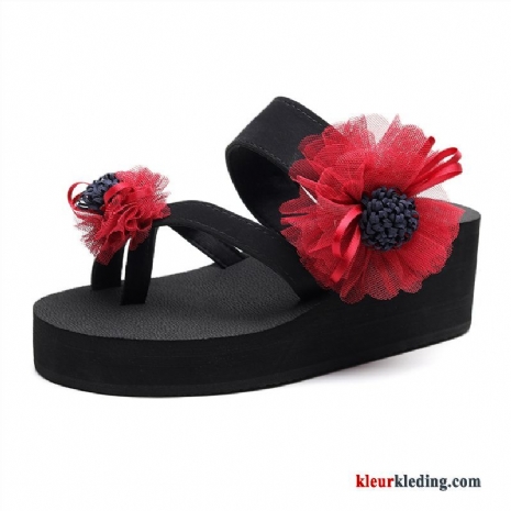 Dames Slipper Zomer Strand Schoenen Reis Vrouwen Pantoffels Mode Bovenkleding Rood