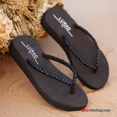 Dames Slipper Zomer Vrouw Strand Antislip Mode Sleehak Schoenen Zwart