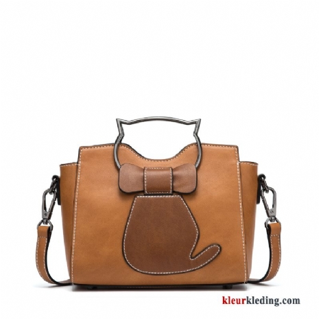 Dames Vintage Mode Alle Wedstrijden Handtas Nieuw 2019 Mini Karamel Kleur