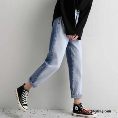 Dames Voorjaar Gemengde Kleuren Spijkerbroek Jeans Blauw Hoge Taille Nieuw Herfst