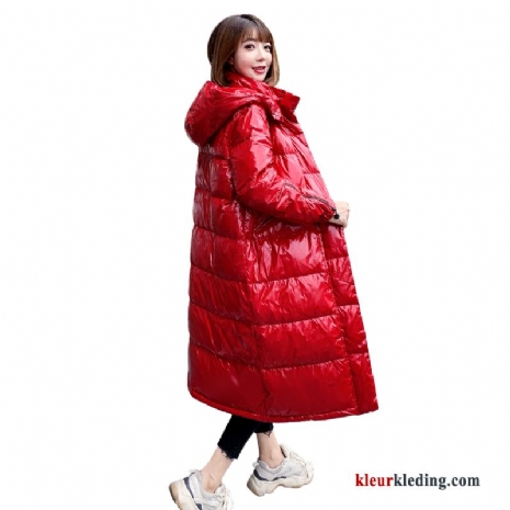 Dames Winter Trend Katoenen Jas Lange Mouwen Comfortabele Hoodie Rood Mode