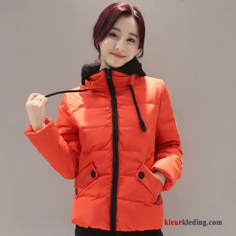 Donsjack Dames Winter Kleding Opruiming Lichte En Dun Jas Oranje Student Kort