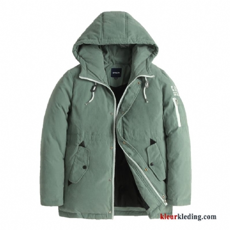 Donsjack Letter Nieuw Groen Hoodie Heren Winter Kleding Bedrukken Mannelijk