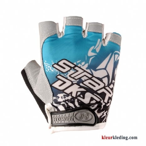 Dun Outdoor Heren Dames Handschoen Zomer Ademend Halve Vinger Blauw