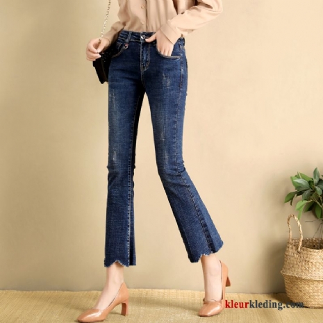 Dunne Spijkerbroek Jeans Hoge Taille Flare Broek Dames Herfst Nieuw Slim Fit